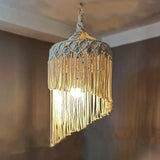 Abat-jour spirale macramé