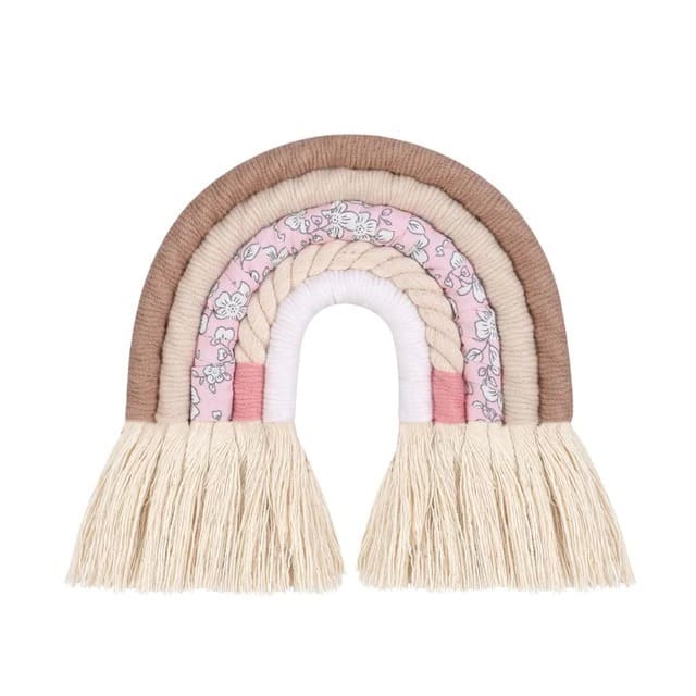 Arc en ciel mural tissu macramé