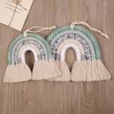 Arc en ciel mural tissu macramé