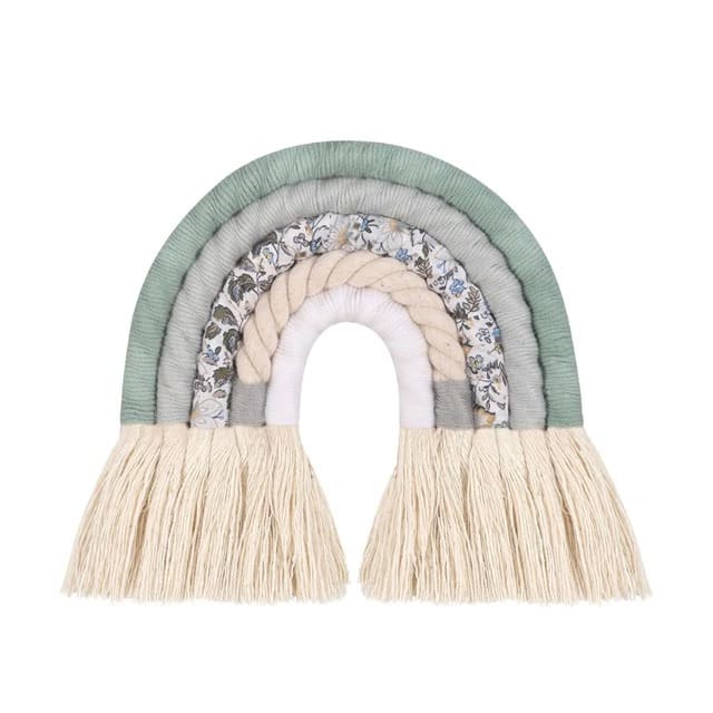 Arc en ciel mural tissu macramé