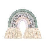 Arc en ciel mural tissu macramé