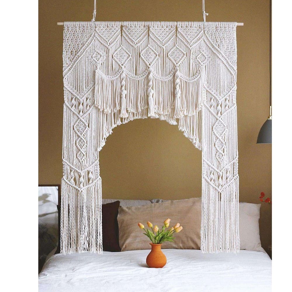 Arche mariage rideau macramé