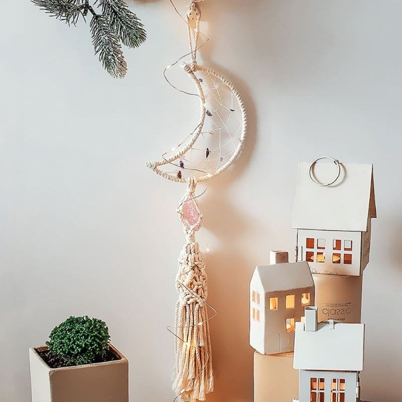 Attrape reve pierre macramé