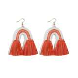 Boucle d'oreille arc en ciel macramé