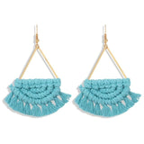 Boucle d'oreille pompon macramé