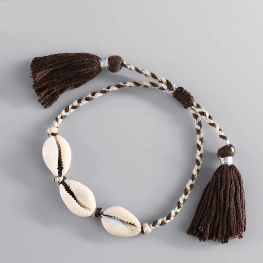 Bracelet macramé coquillage