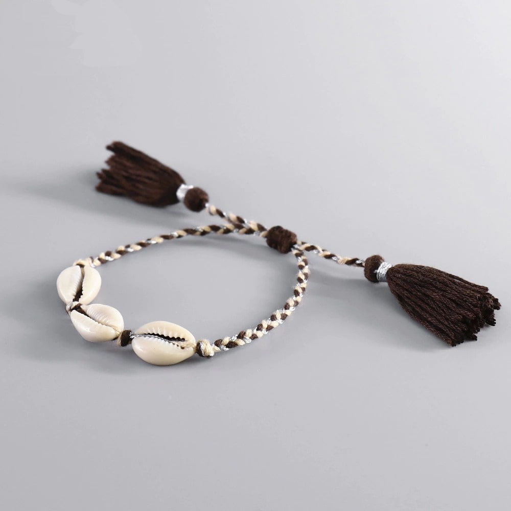 Bracelet macramé coquillage