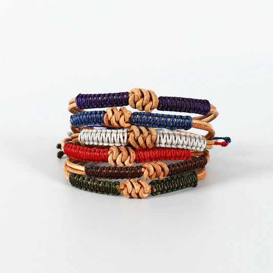 Bracelet macramé cuir