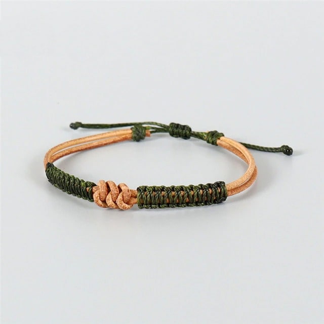 Bracelet macramé cuir