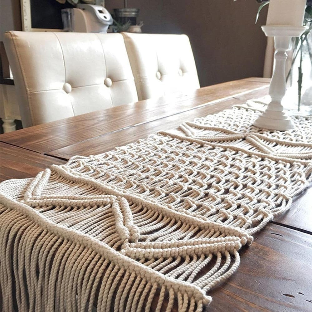 Chemin de table bohème macramé