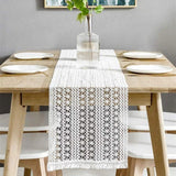 Chemin de table macramé blanc