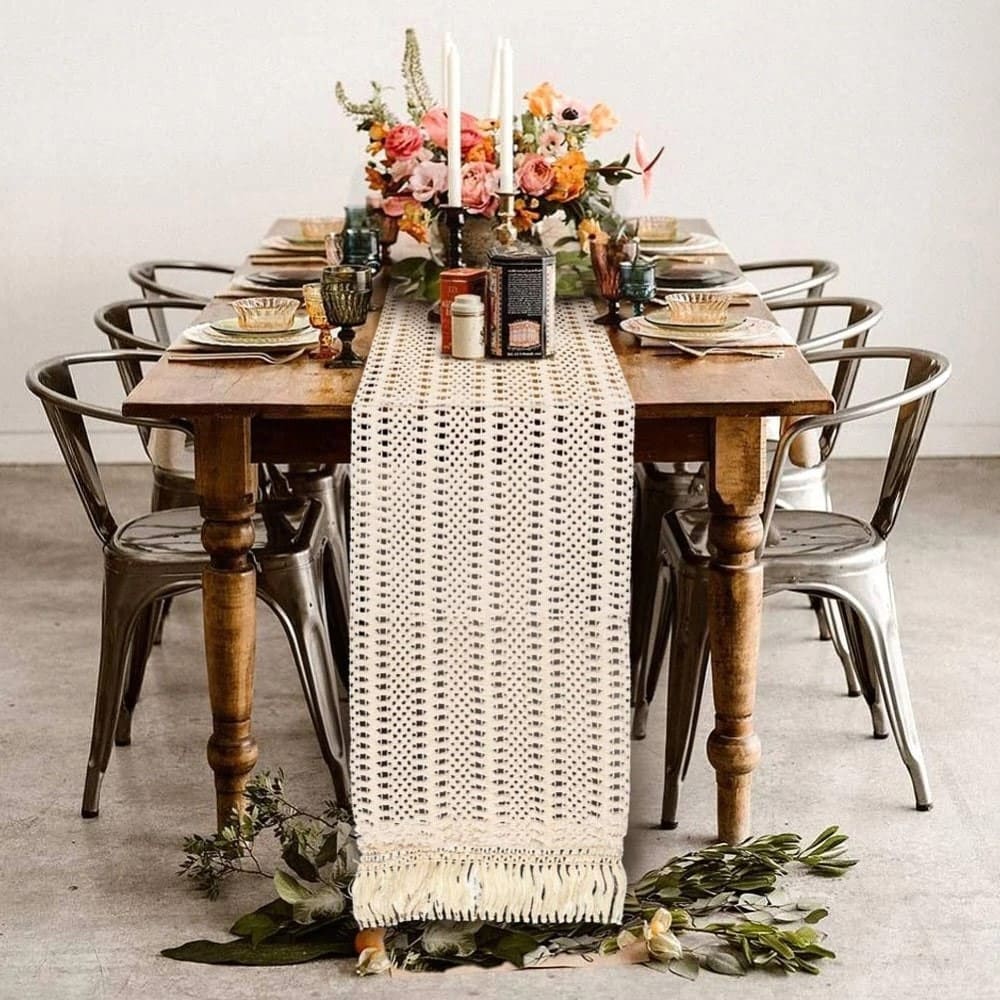 Chemin de table style macramé