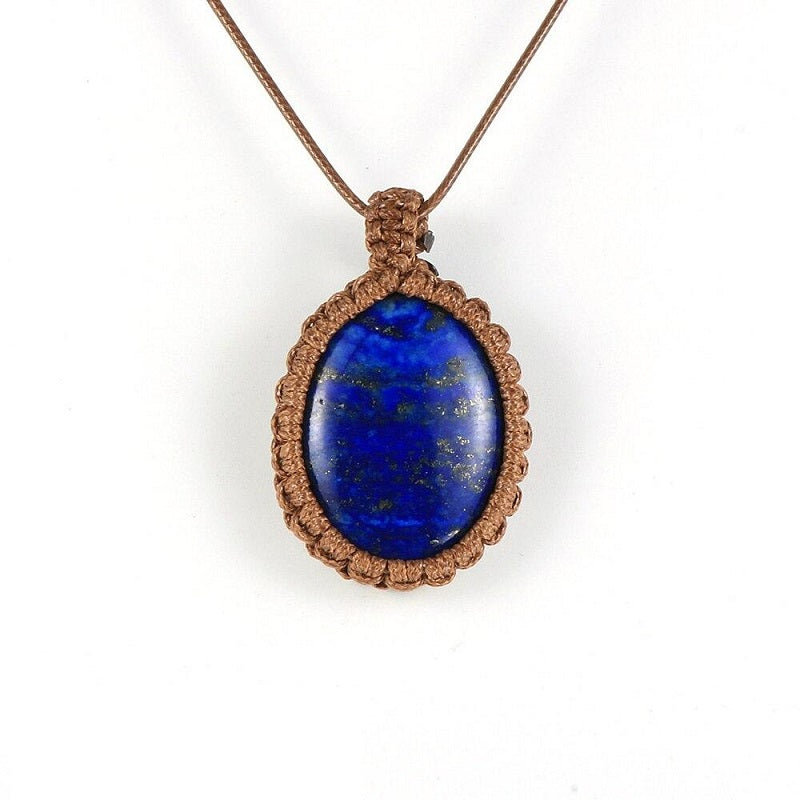 Collier macramé pierre