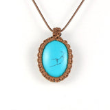 Collier macramé pierre