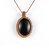 Collier macramé pierre