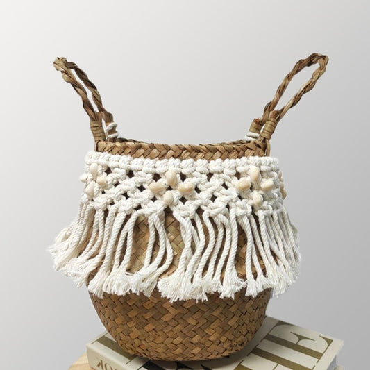 Corbeille panier macramé