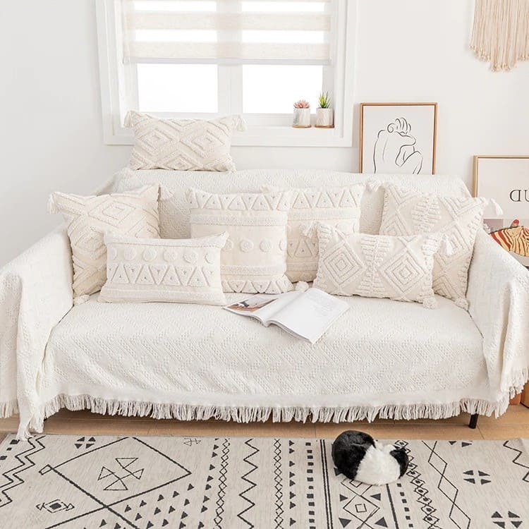 Coussin déco bohème macramé