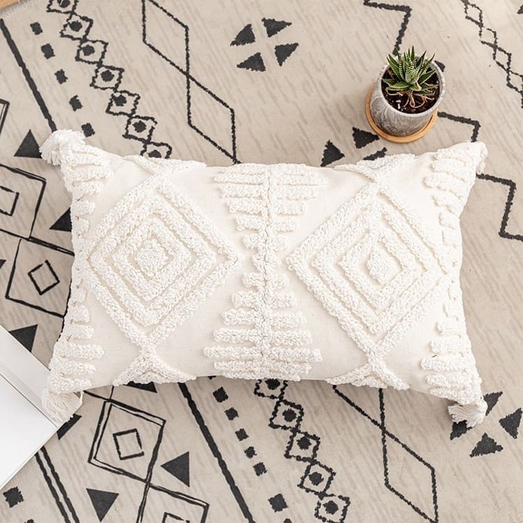 Coussin déco bohème macramé