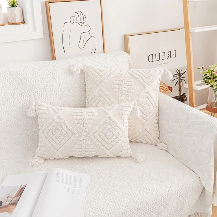 Coussin déco bohème macramé