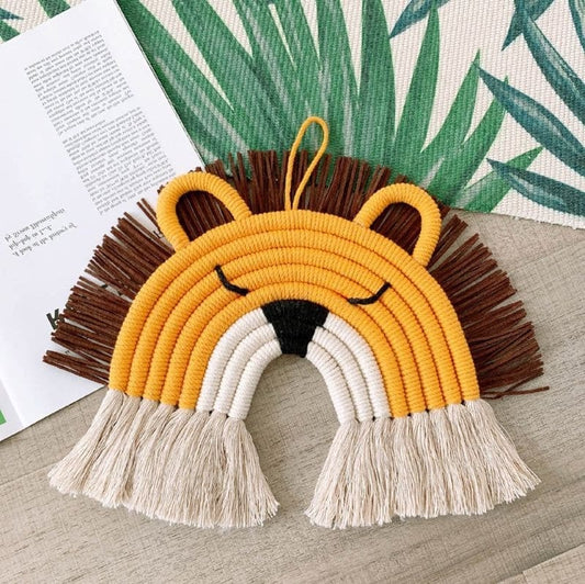 Déco bébé arc en ciel macramé