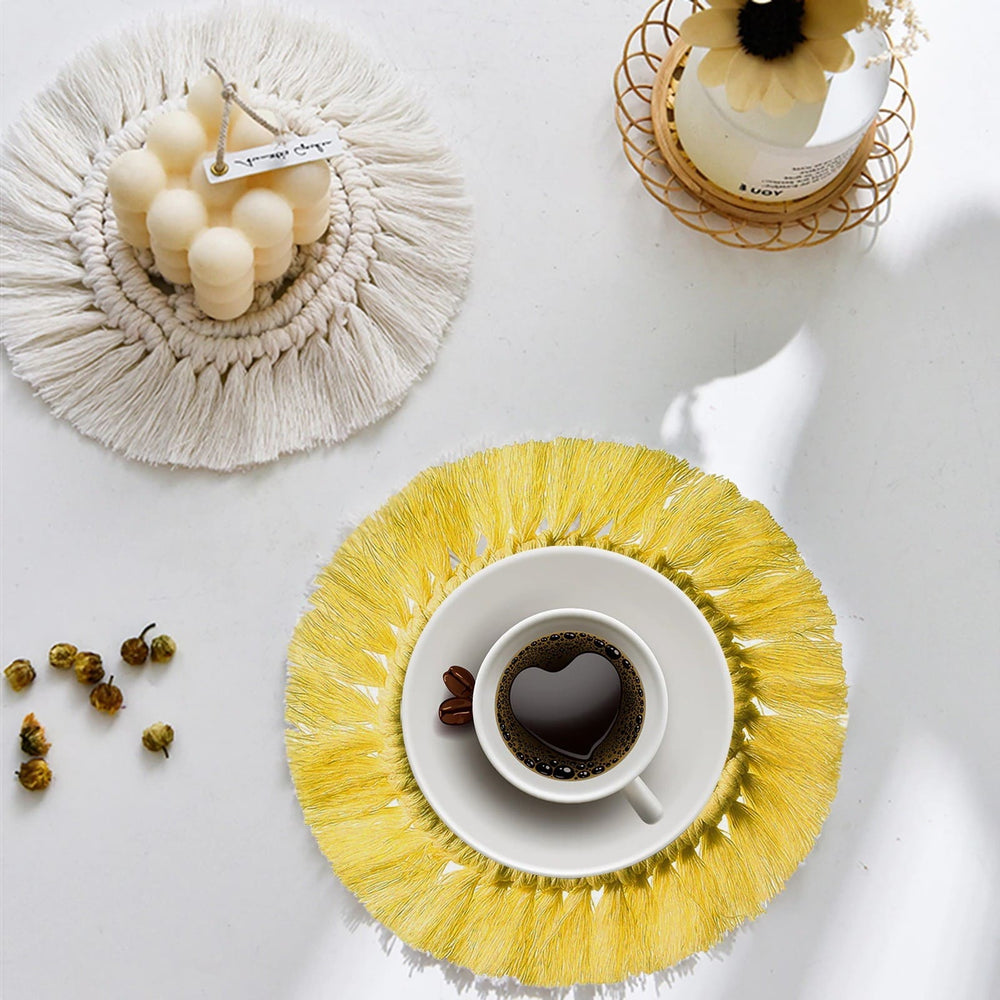 Dessous de verre macramé couleur