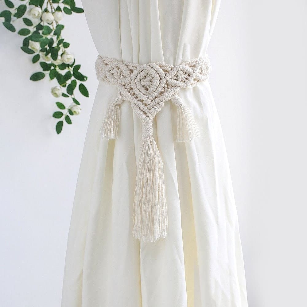 Embrasse rideau coton macramé