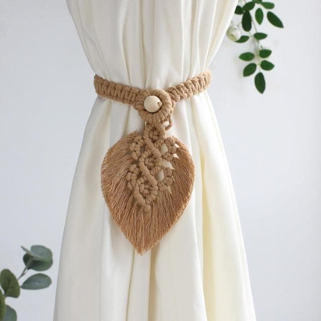 Embrasse rideau feuille macramé