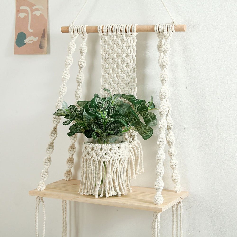 Étagère macramé frange
