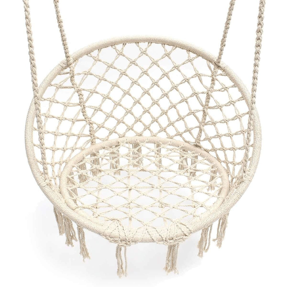 Fauteuil suspendu en macramé