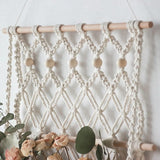 Filet de rangement mural macramé