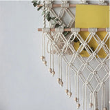 Filet de rangement mural macramé