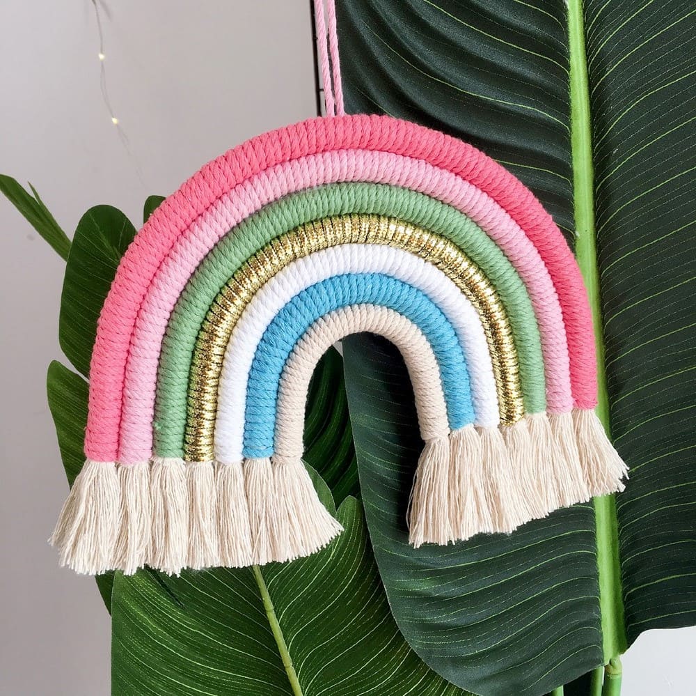 Grand arc en ciel macramé