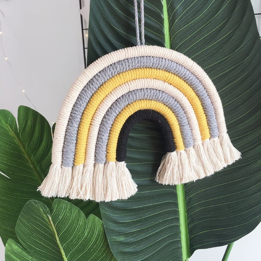 Grand arc en ciel macramé