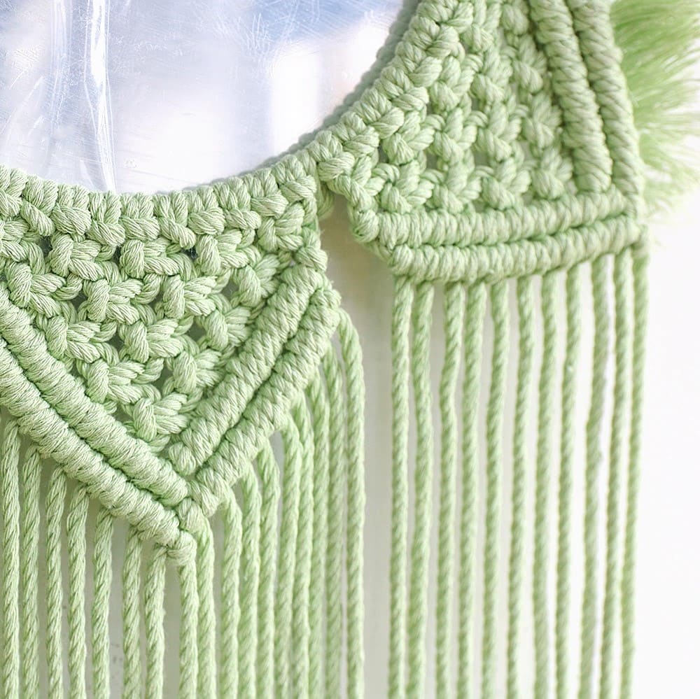 Grand miroir macramé