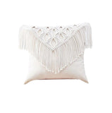 Coussin macramé blanc