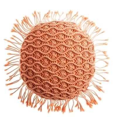 Coussin macramé rond