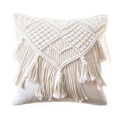 Housse de coussin en macramé bohème