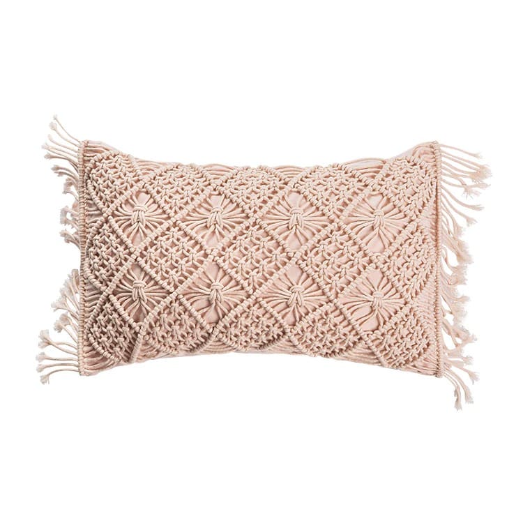 Coussin rectangulaire en macramé