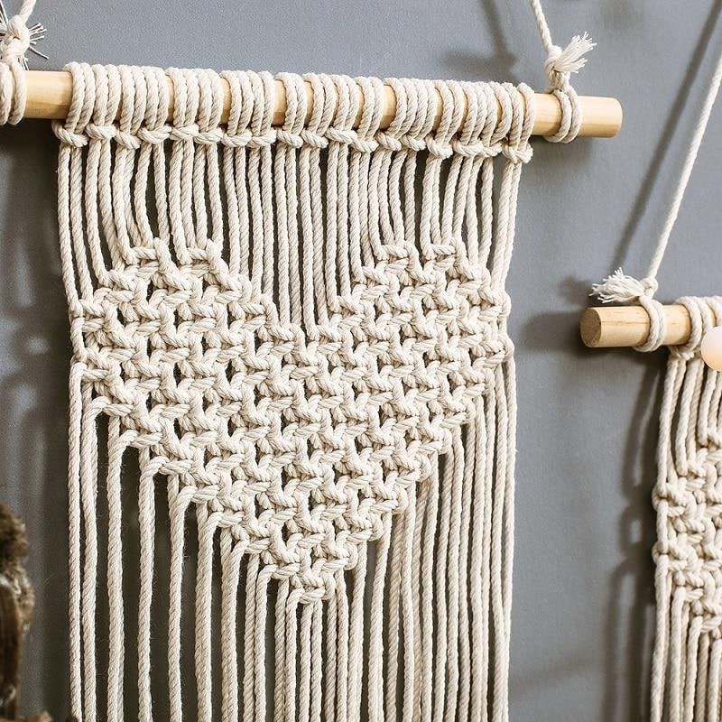 Macramé mural cœur