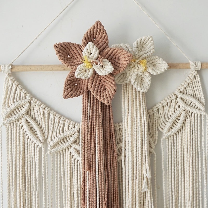 Macramé mural fleur