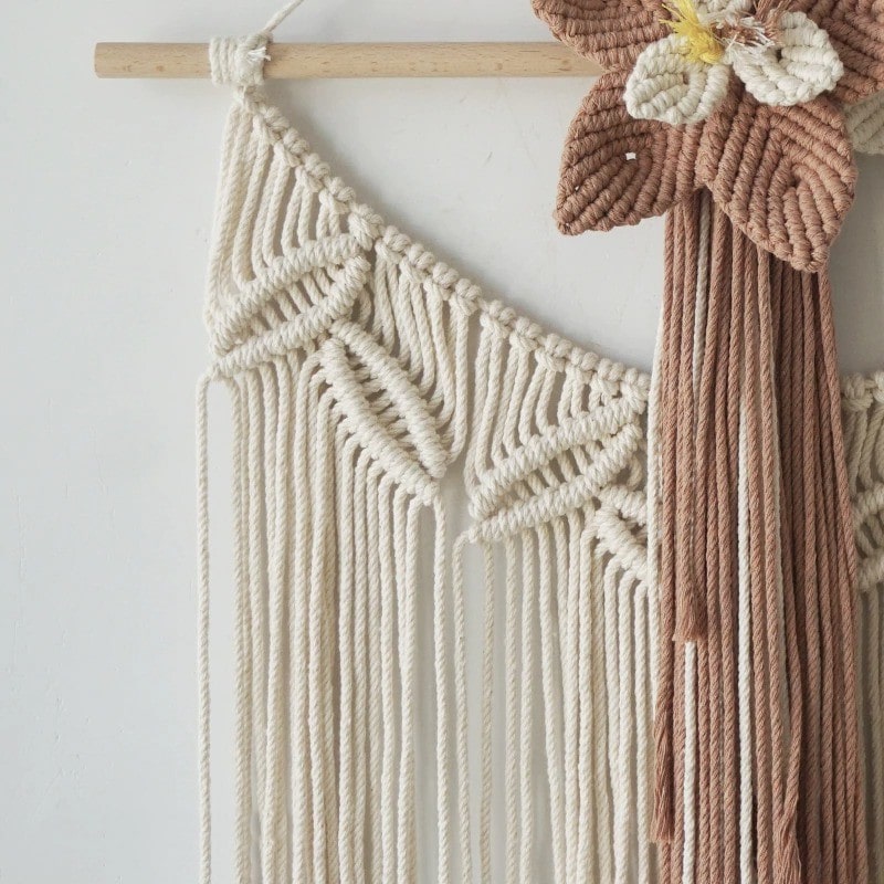 Macramé mural fleur