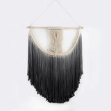 Macramé mural noir