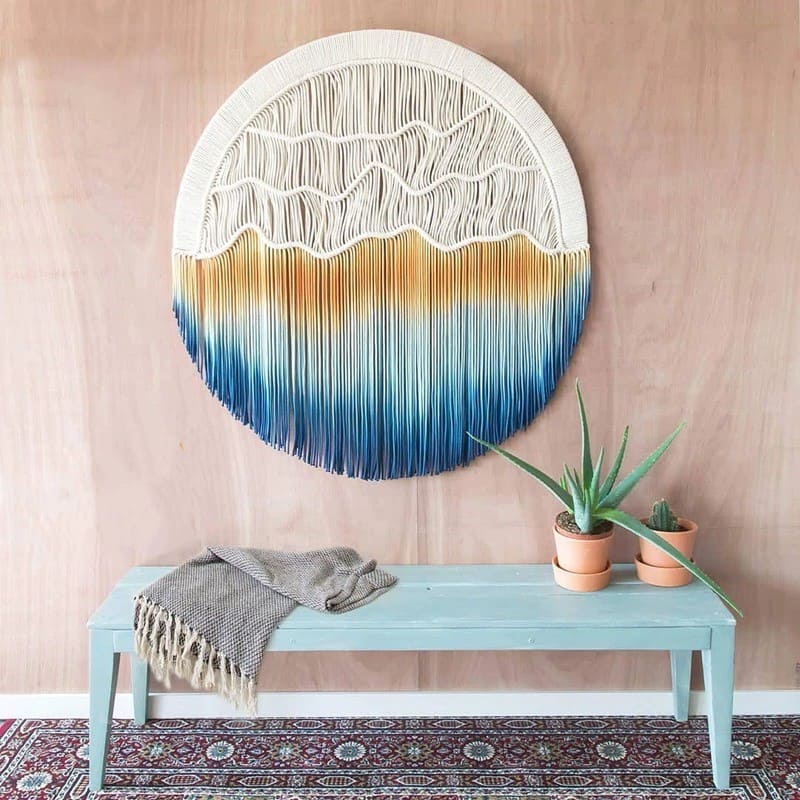Macramé mural rond