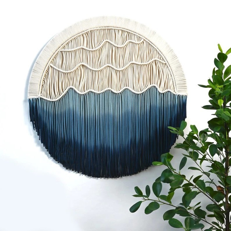 Macramé mural rond