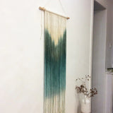 Macramé mural vert dégradé