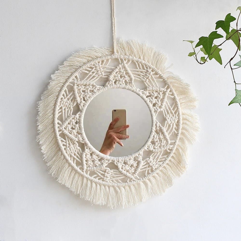Miroir 35 cm macramé