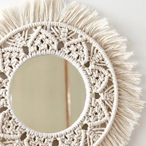 Miroir 35 cm macramé