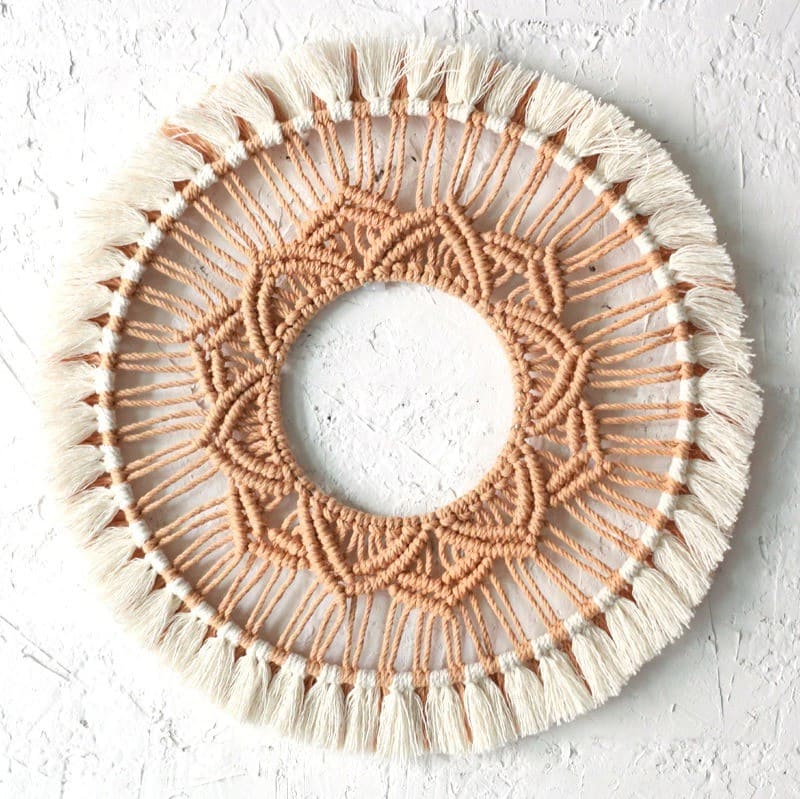 Miroir mandala macramé