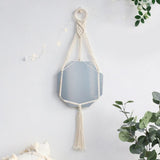 Miroir suspendu en macramé