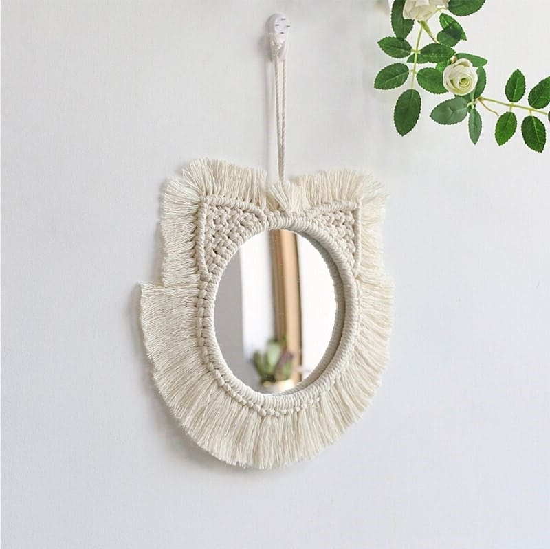Miroir tour macramé